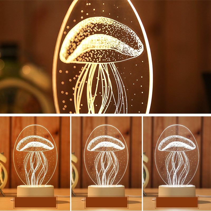 3D LED Jellyfish Night Light for Smart Home Decor
